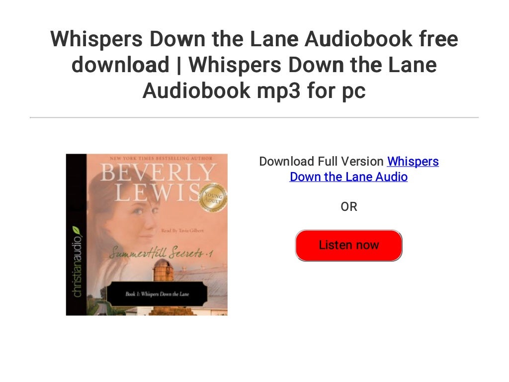 Whispers Down the Lane Audiobook free download Whispers Down the Lane