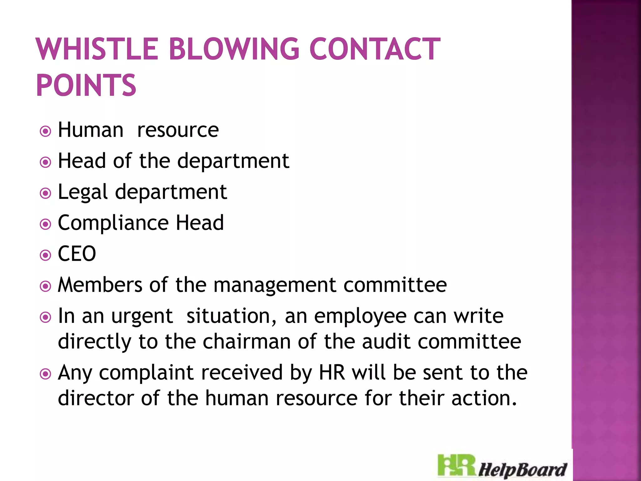 Whistle Blowing Policy | PPTX