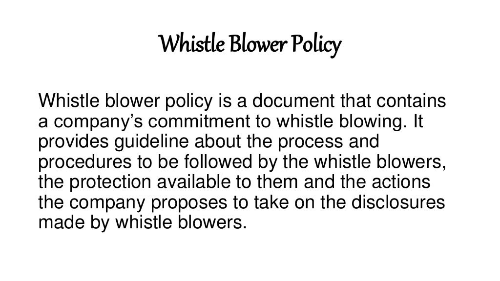 Whistle blowing