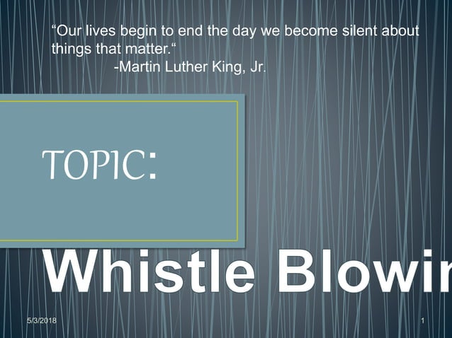 Whistle blowing | PPT