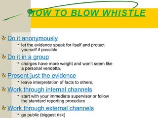 Whistle blowing , whistle blowers and acts | PPT