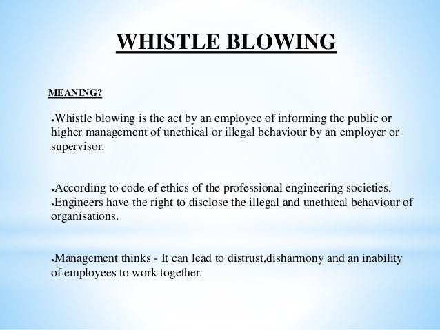 Whistle Blowing