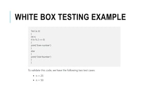 WHITE BOX TESTING EXAMPLE
 