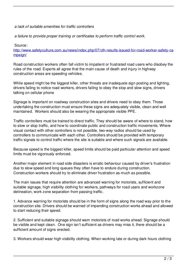 White Card Update Road Worker Safety Audit Issued