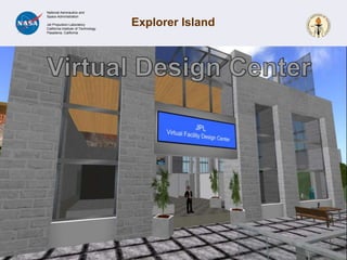 Data convergenceParticipatory exploration of Mars Victoria CraterHistory:First use of real science data to model real life location in Second Life.“Excuse me... I'm crying... This is wonderful!”-visiting avatar