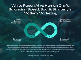 Balancing AI and Human Craft in Modern Marketing: Speed, Soul ...