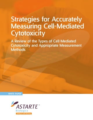 Strategies for Accurately
Measuring Cell‑Mediated
Cytotoxicity
A Review of the Types of Cell-Mediated
Cytotoxicity and Appropriate Measurement
Methods
WHITE PAPER
Getting on with Discovery
 