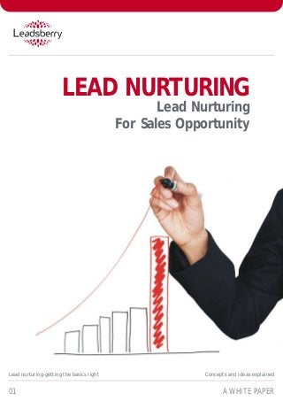 LEAD NURTURING
                                                 Lead Nurturing
                                          For Sales Opportunity




Lead nurturing-getting the basics right                 Concepts and ideas explained


01                                                             A WHITE PAPER
 