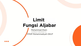 ( 2 0 2 1 1 0 2 0 0 1 )
Limit
Fungsi Aljabar
Muhammad Ilham
STKIP Muhammadiyah OKUT
 