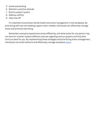 10 ways to manage stress in the workplace | PDF