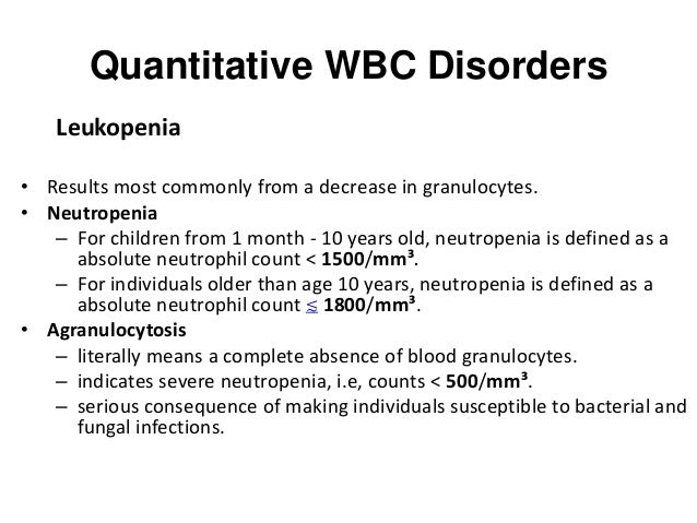 Benign White Blood Cell Wbc Disorders