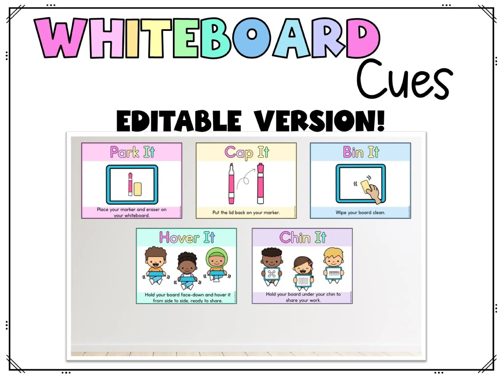 Whiteboard Cues for use in classrooms with students (TPT) | PPTX