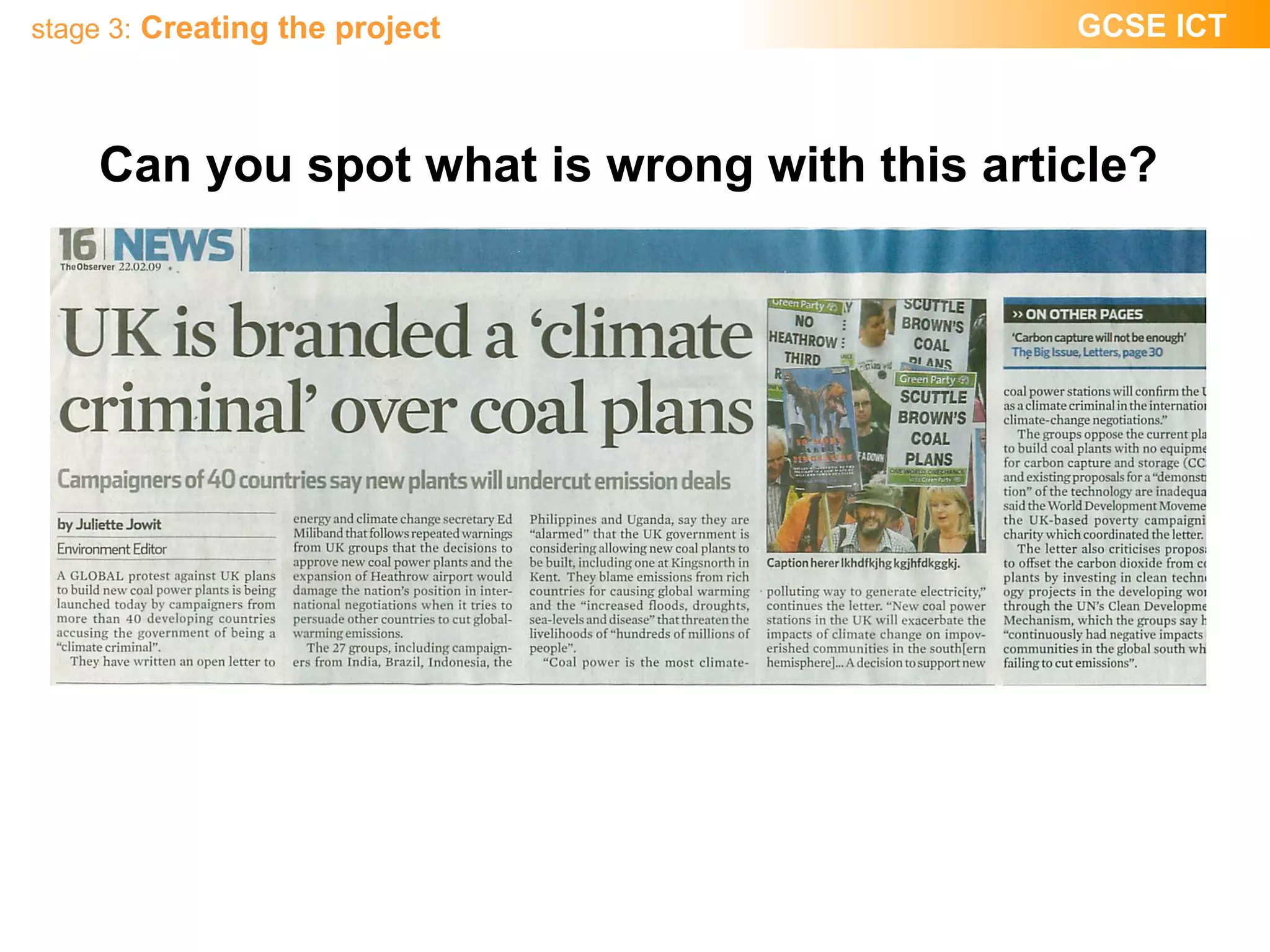 Can you spot what is wrong with this article? 