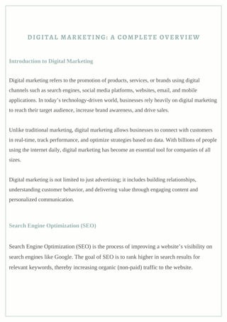 Comprehensive Guide to Digital Marketing Strategies and Tools | PDF