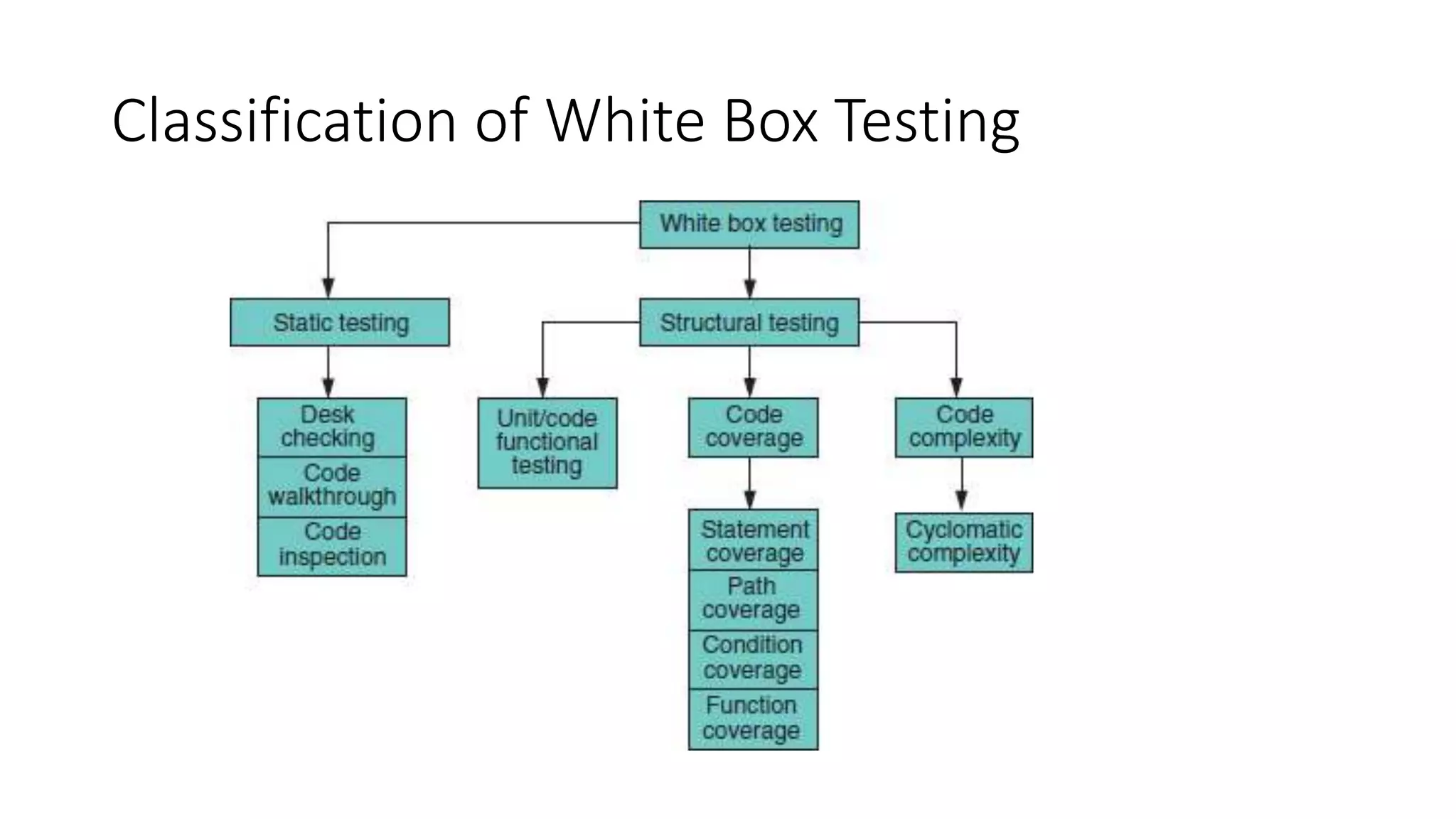 Classification of White Box Testing
 