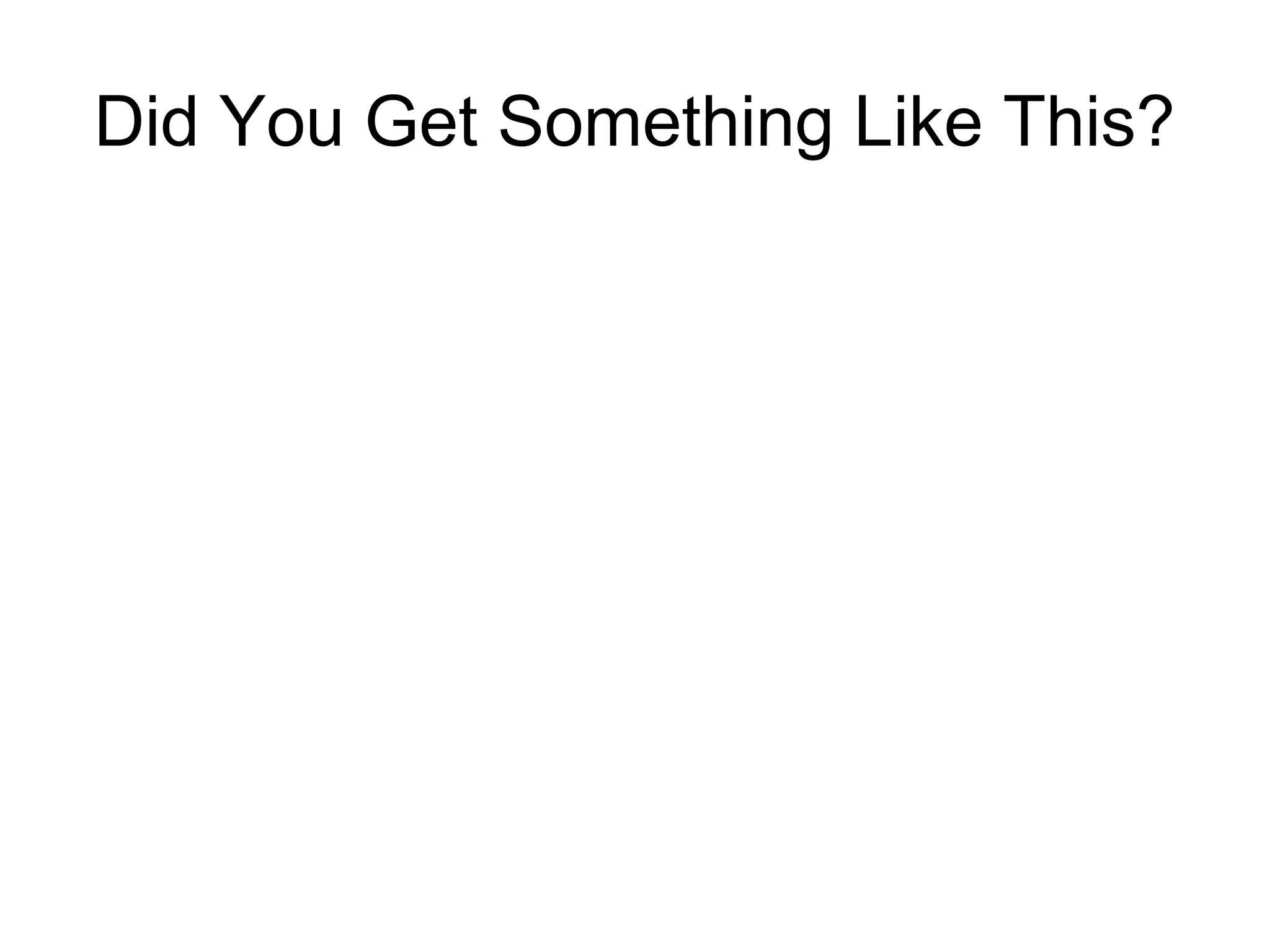 Did You Get Something Like This? 
 