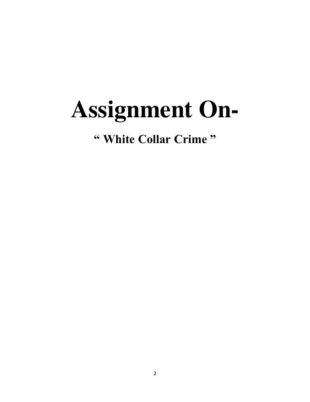 White Collar Crime