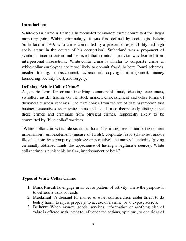 White Collar Crime