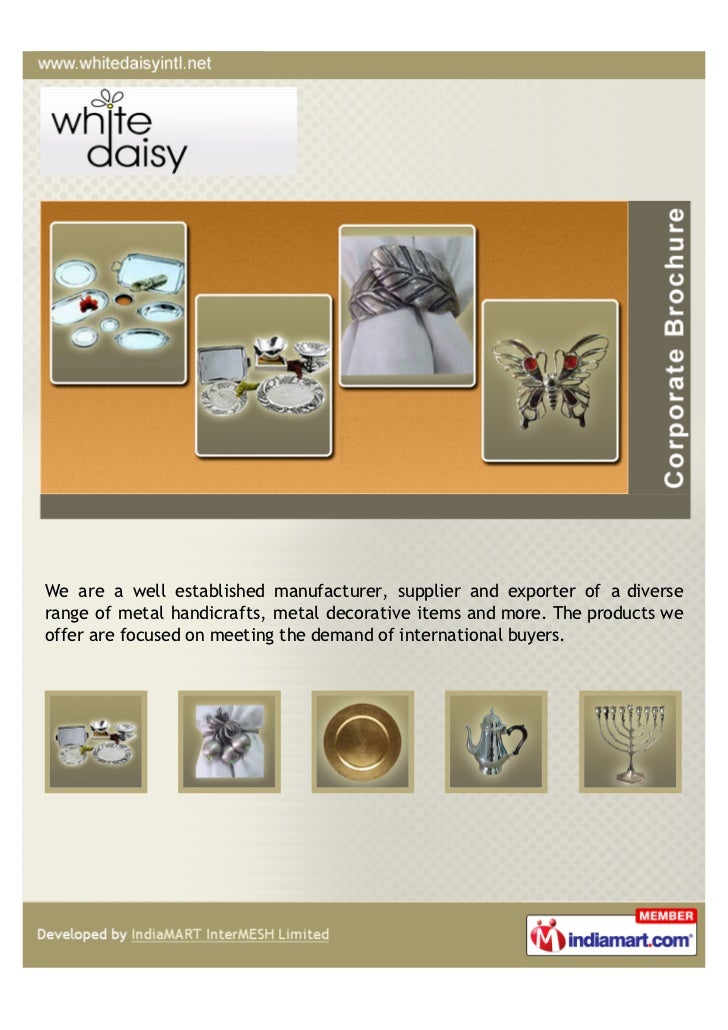 White Daisy, Moradabad, Metal handicrafts