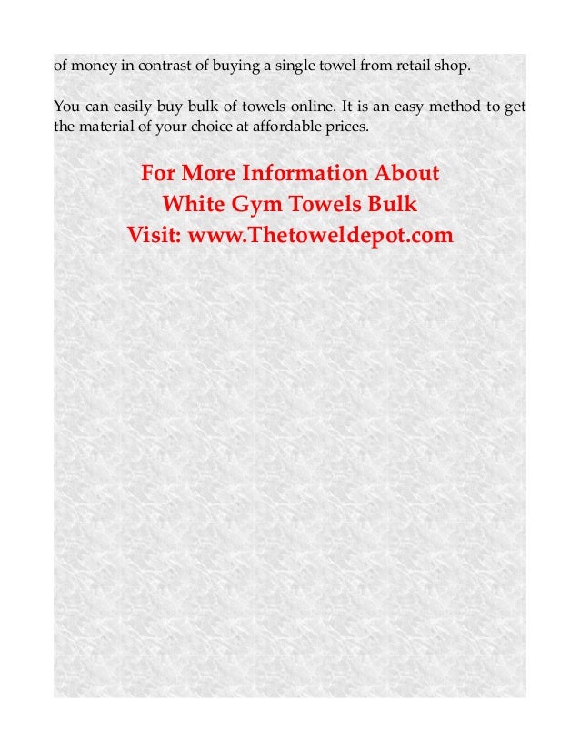 White Gym Towels Bulk