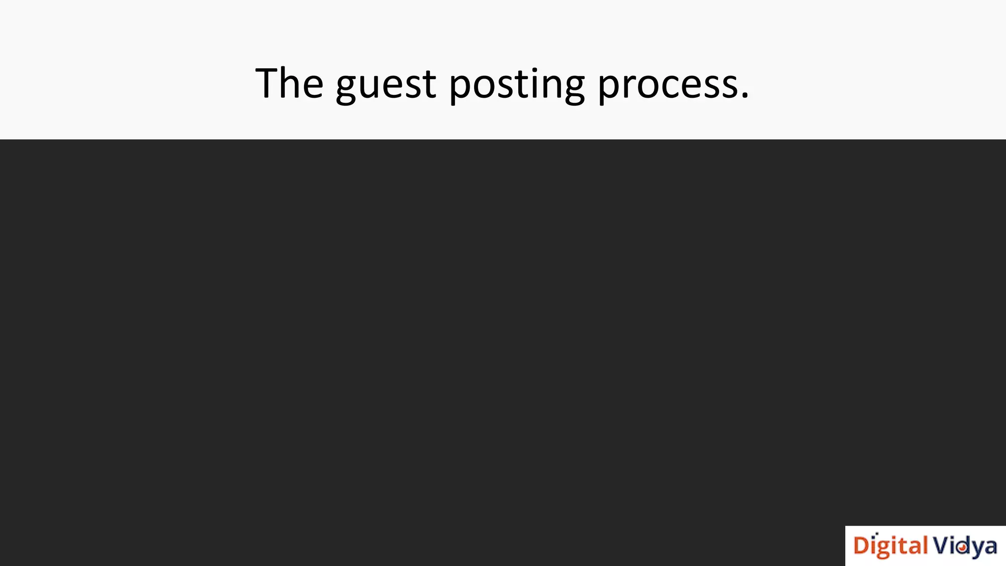 The guest posting process.
 