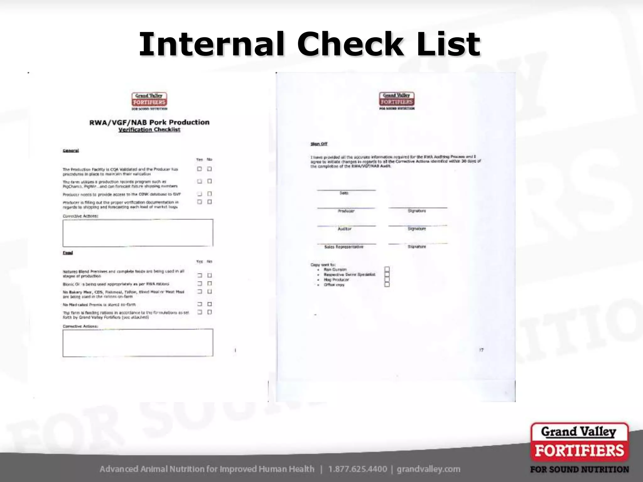 Internal Check List

 