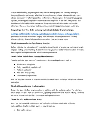 crypto matching engine это