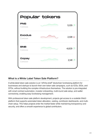 White Label Token Sale Platform Development for Crypto Startups | PDF
