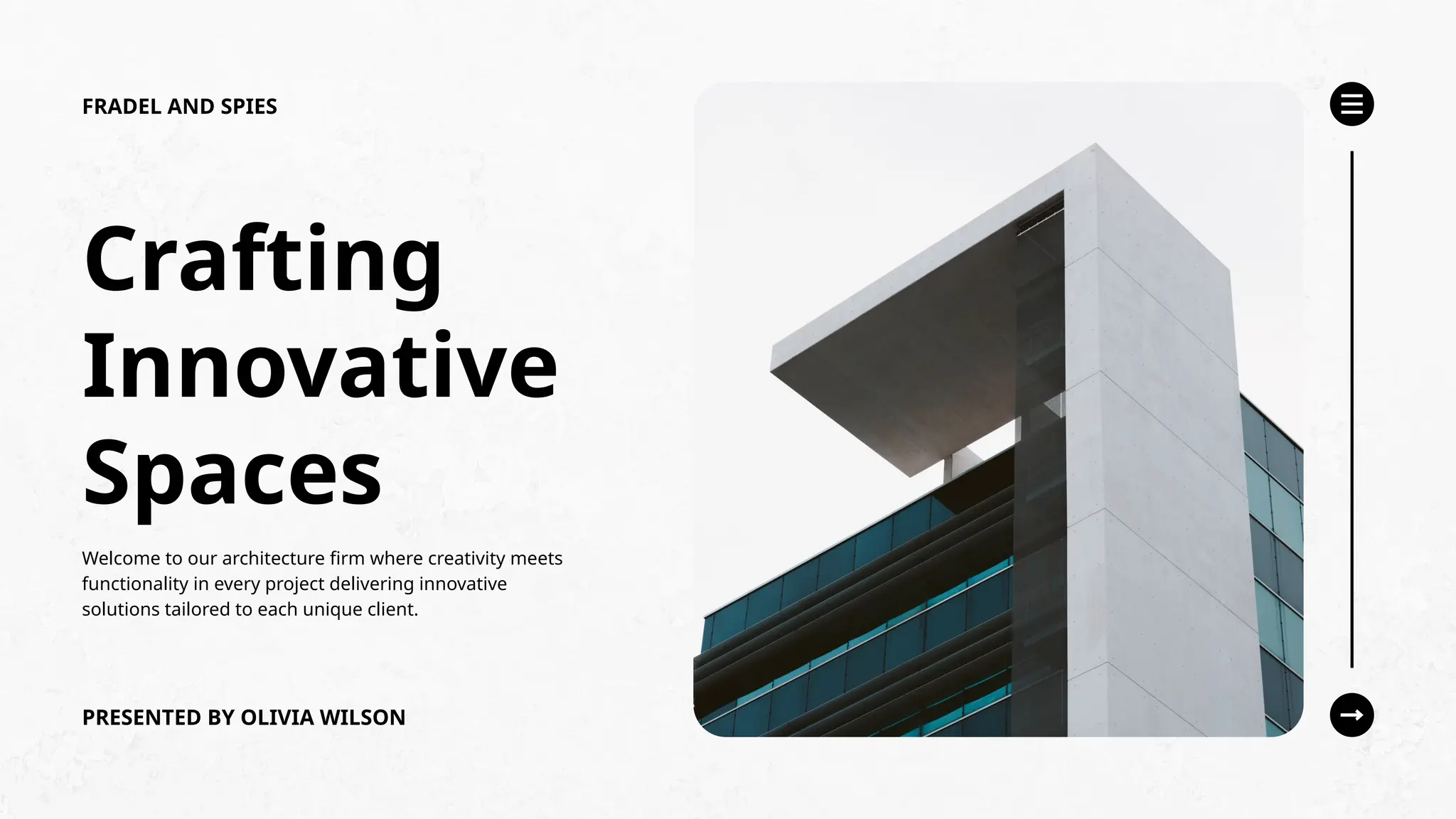 Curated visual reference: Winning Firm Delivering Architecture Reference: White Minimalist Architecture Firm Pptx