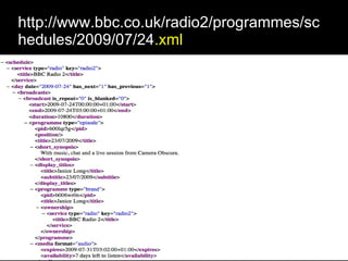 http://www.bbc.co.uk/radio2/programmes/schedules/2009/07/24 .xml 