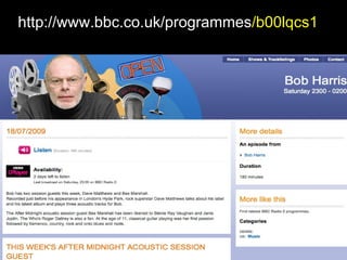 http://www.bbc.co.uk/programmes /b00lqcs1 