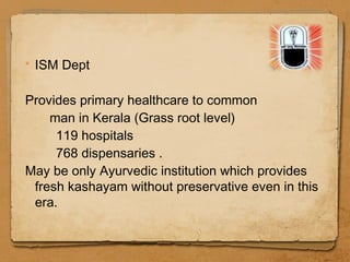Preparation of a White paper on the development of Ayurveda