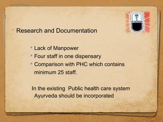 Preparation of a White paper on the development of Ayurveda