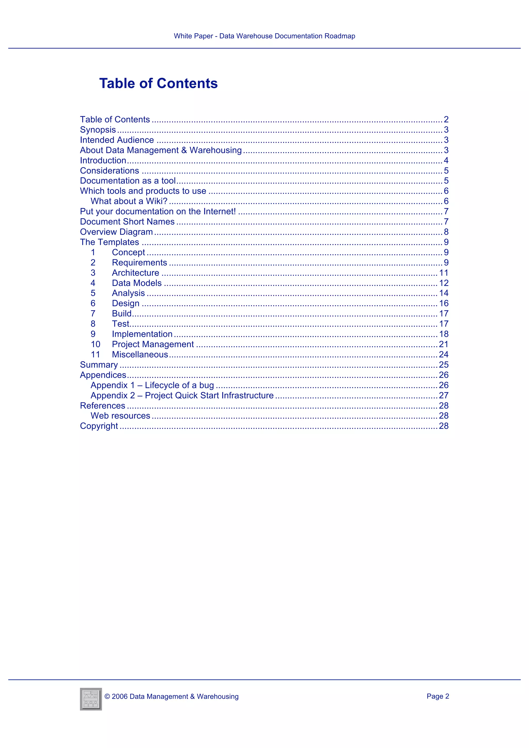 White Paper - Data Warehouse Documentation Roadmap | PDF