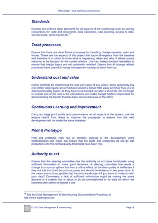 White Paper - Data Warehouse Governance | PDF