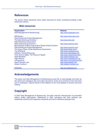 White Paper - Data Warehouse Governance | PDF