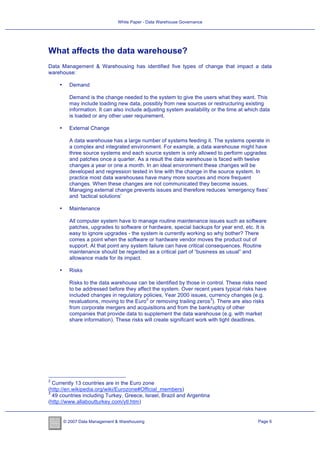 White Paper - Data Warehouse Governance | PDF