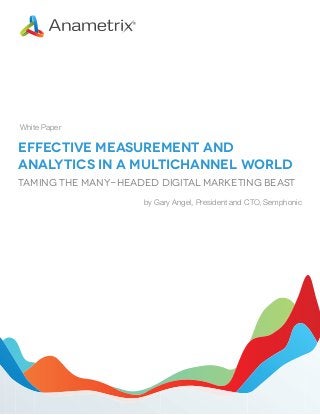 White Paper

Effective Measurement and
Analytics in a Multichannel World
Taming the Many-Headed Digital Marketing Beast
by Gary Angel, President and CTO, Semphonic

 