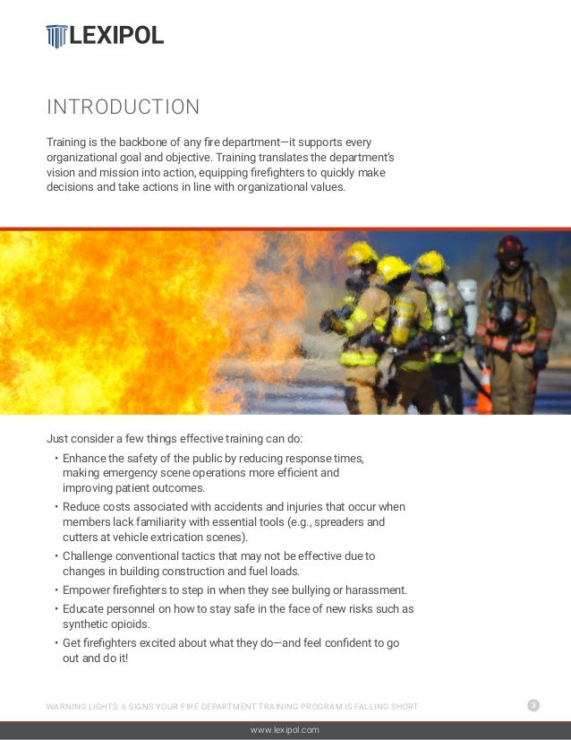 Lexipol White Paper: Fire Department Training (Bruce Bjorge)
