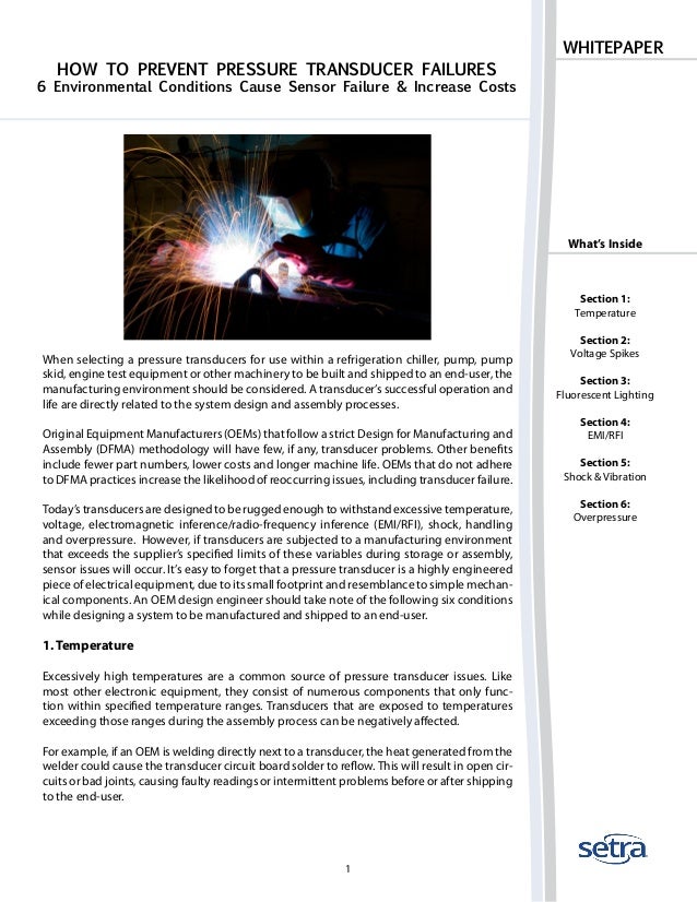 How to Prevent Pressure Transducer Failures