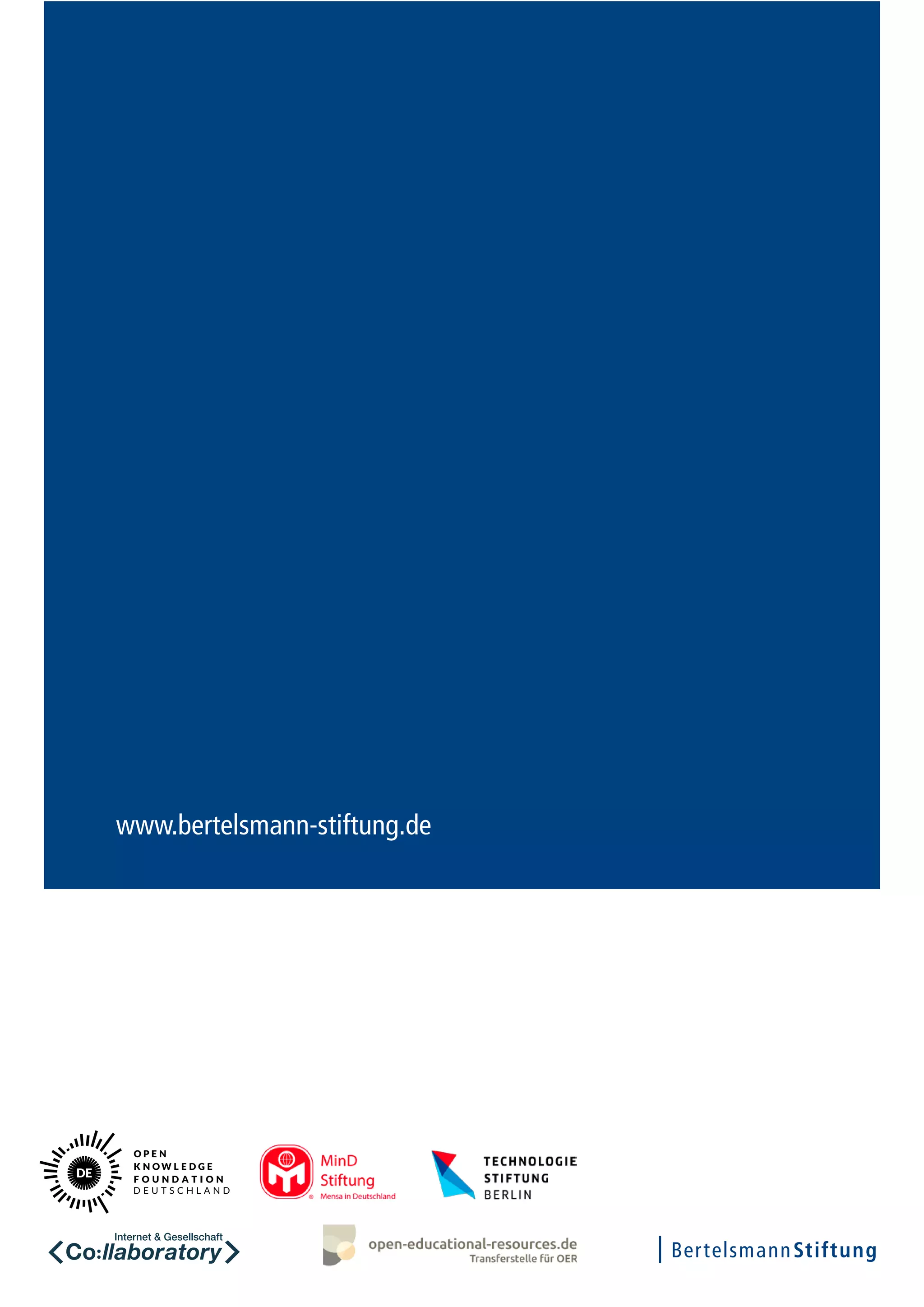Whitepaper Open Educational Resources (OER) in Weiterbildung/Erwachsenenbildung
www.bertelsmann-stiftung.de
 