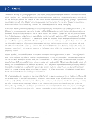 Paving the path to Narrowband 5G with LTE Internet of Things | PDF