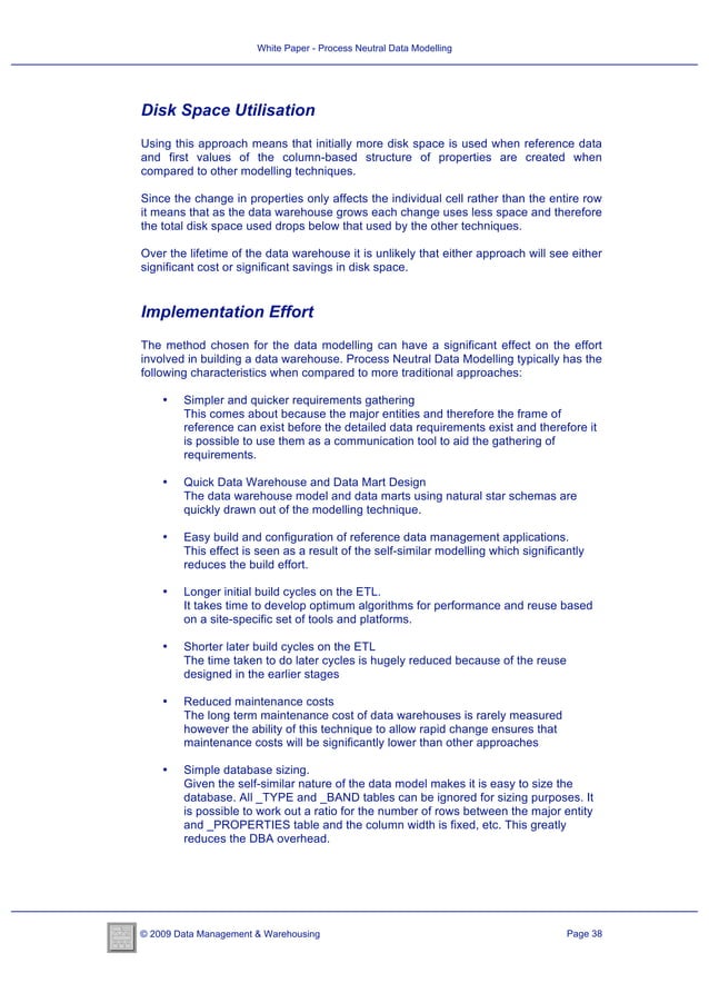 White Paper Process Neutral Data Modelling