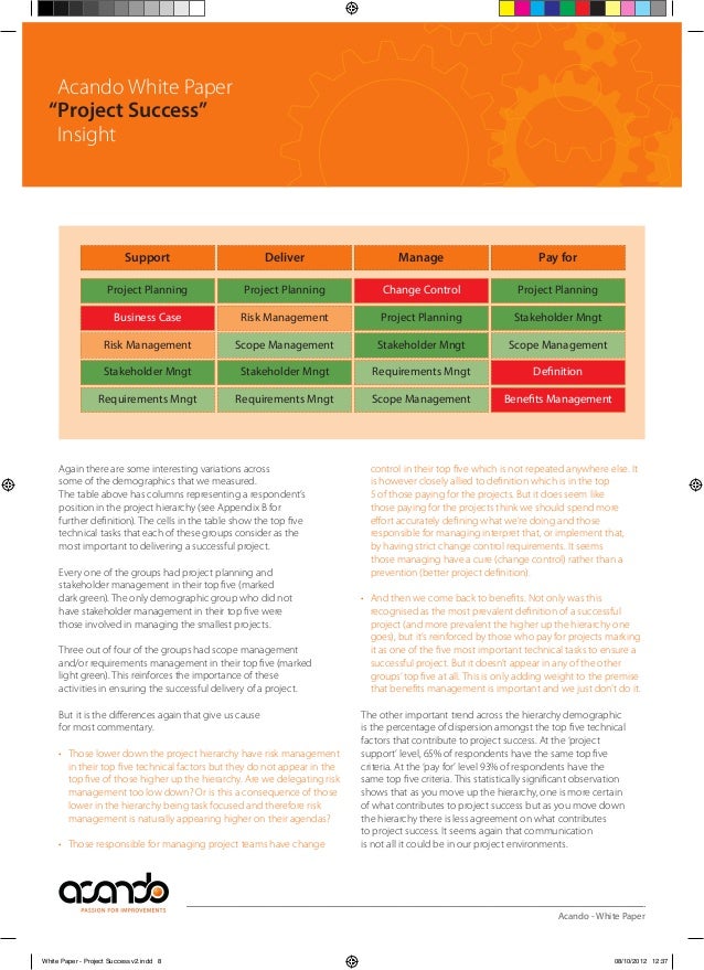 Project success thesis picture