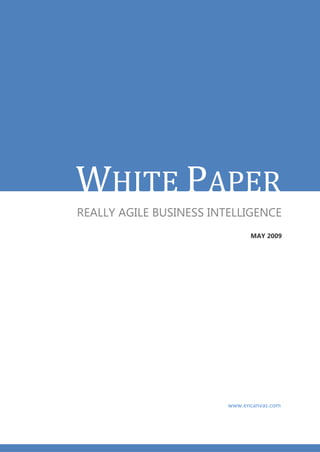 WHITE PAPER
REALLY AGILE BUSINESS INTELLIGENCE
                               MAY 2009




                         www.encanvas.com
 