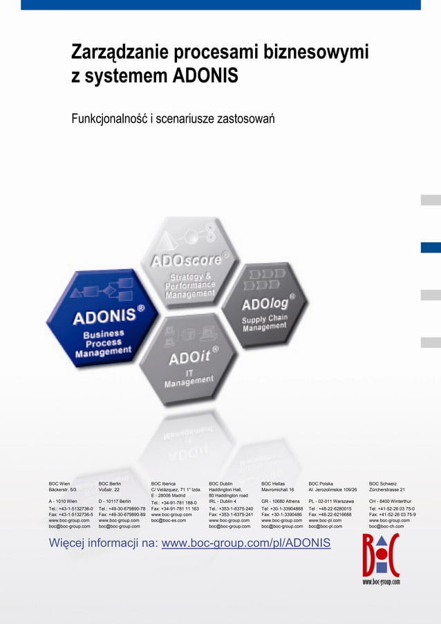 ADONIS - funkcjonalnosci i scenariusze zastosowania | PDF | Computer ...