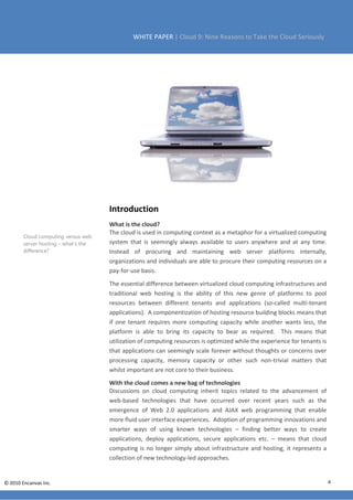 Cloud 9: Nine Reasons to Take the Cloud Seriously_White Paper | PDF