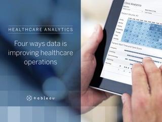 H E A LT H C A R E A N A LY T I C S
Four ways data is
improving healthcare
operations
 