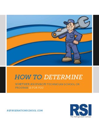 refrigerationschool.com
Whether an HVAC/R Technician School or
Program Is for You.
how to determine
 