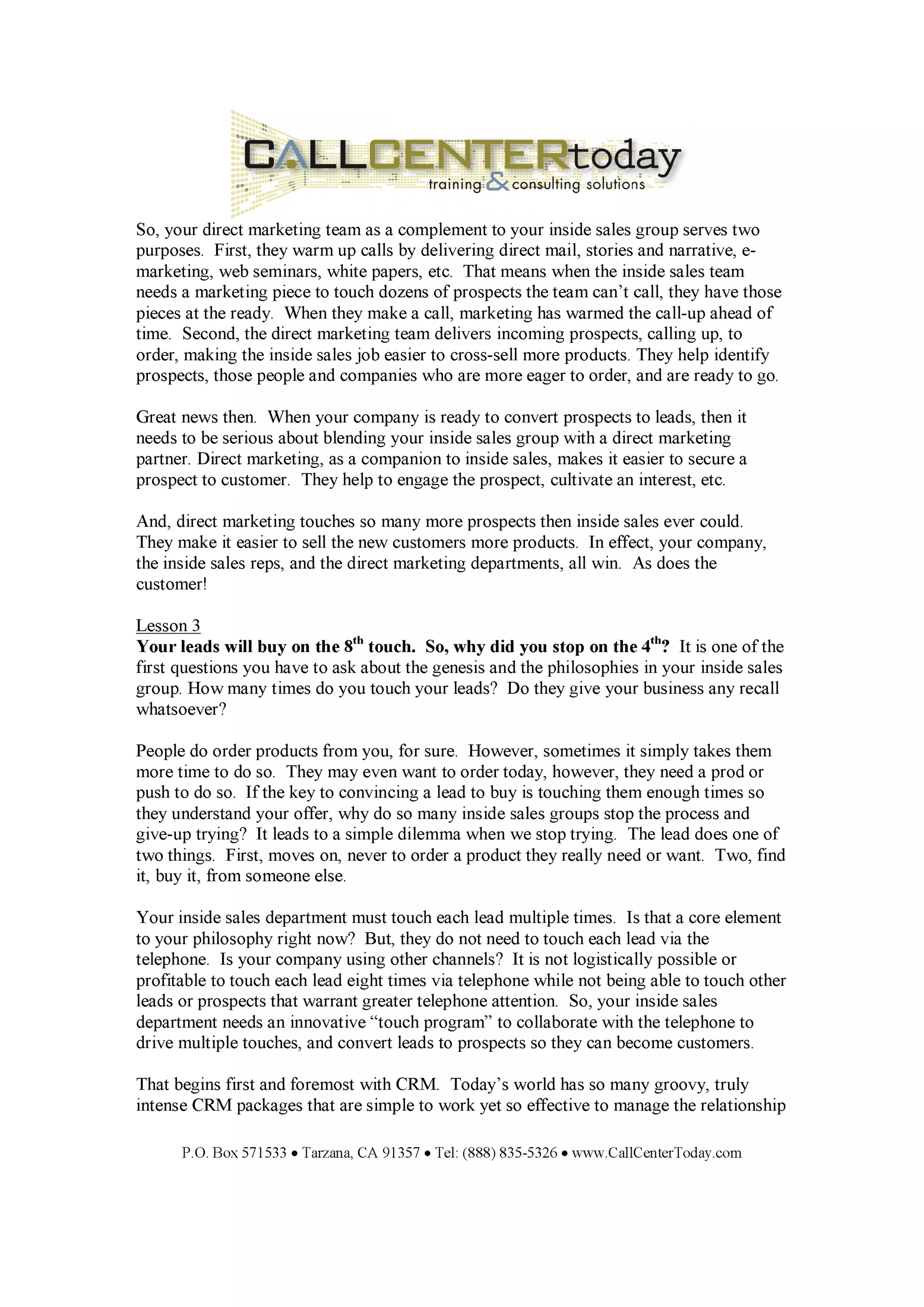 Whitepaper Inside Sales Rocks | PDF